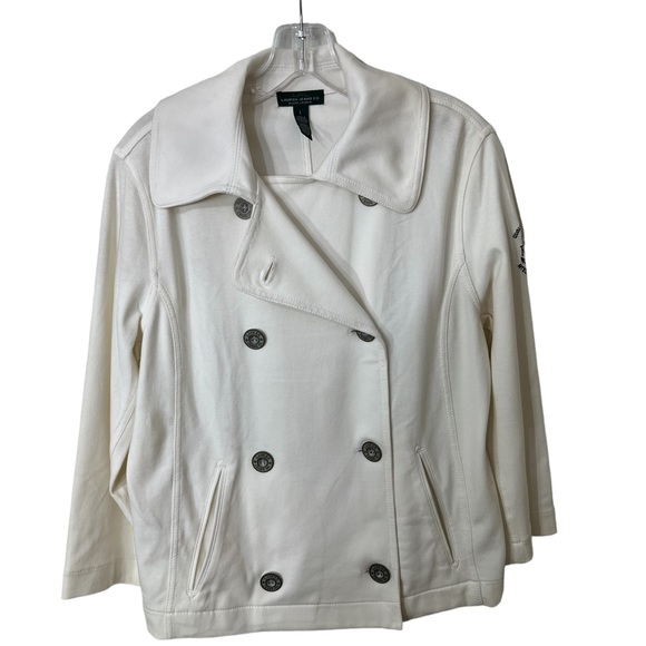 VINTAGE RALPH LAREN LADYS COTTON BUTTON UP, BLAZER SIZE LARGE BEAUTIFUL.… - Picture 2 of 9